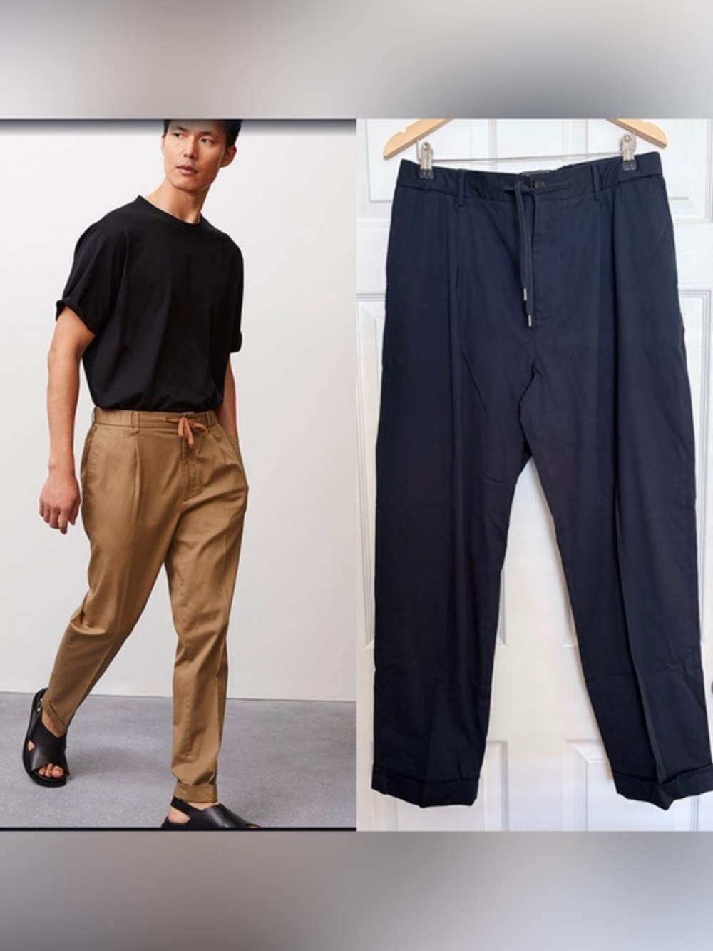 Todd Snyder Drawstring Weekend Madison Cuffed Chino– Navy Cotton Blend L